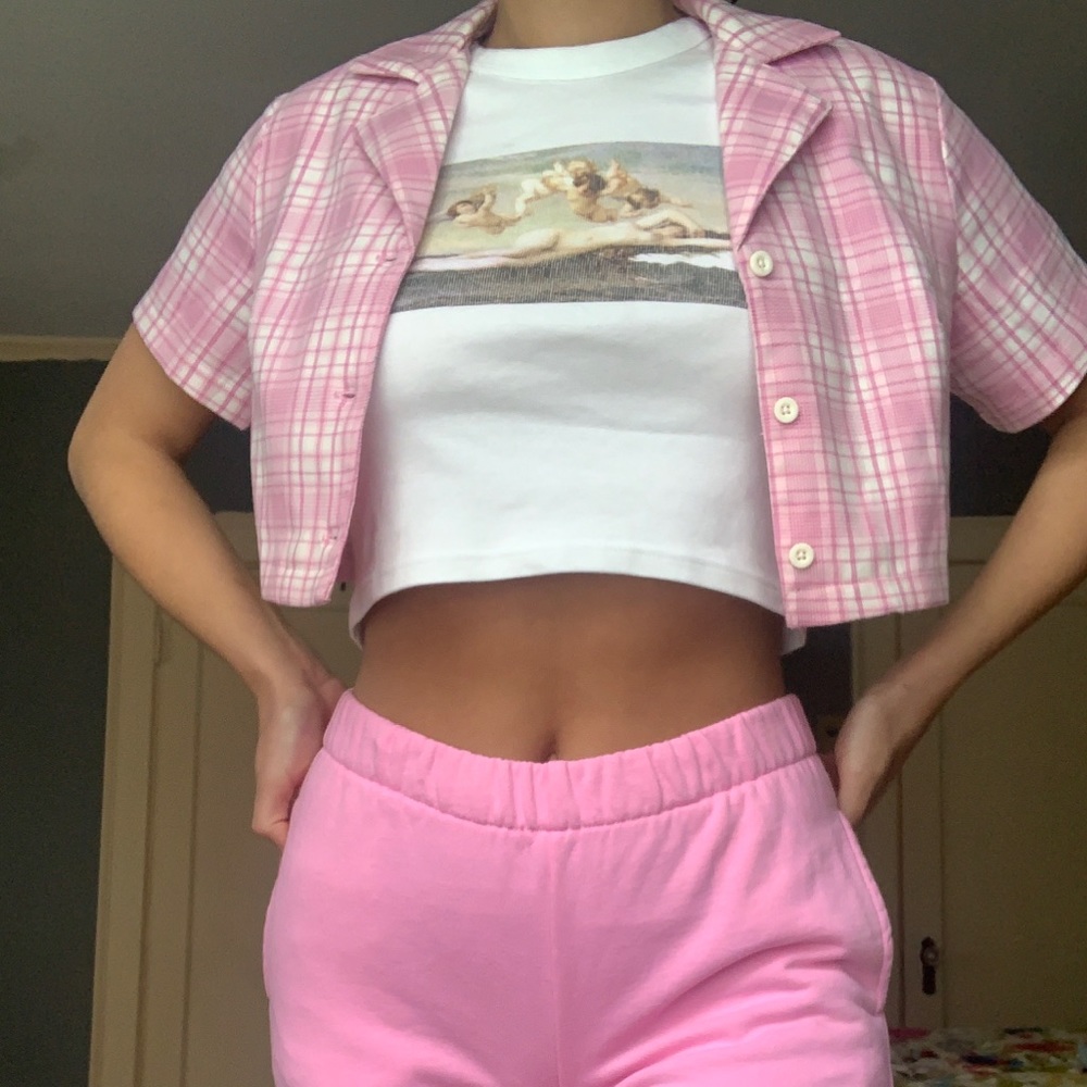 RARE Pink & White Brandy Melville Vivian Top
